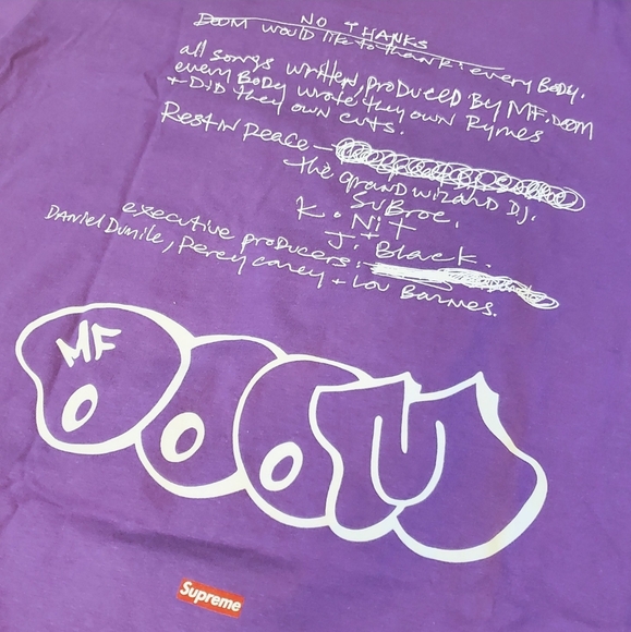 Supreme MF DOOM Tee Dusty Purple FW23 Size Large T-shirt NWOT New Without Tags - Picture 5 of 8